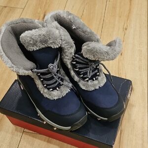 Kids Navy and Gray Boots